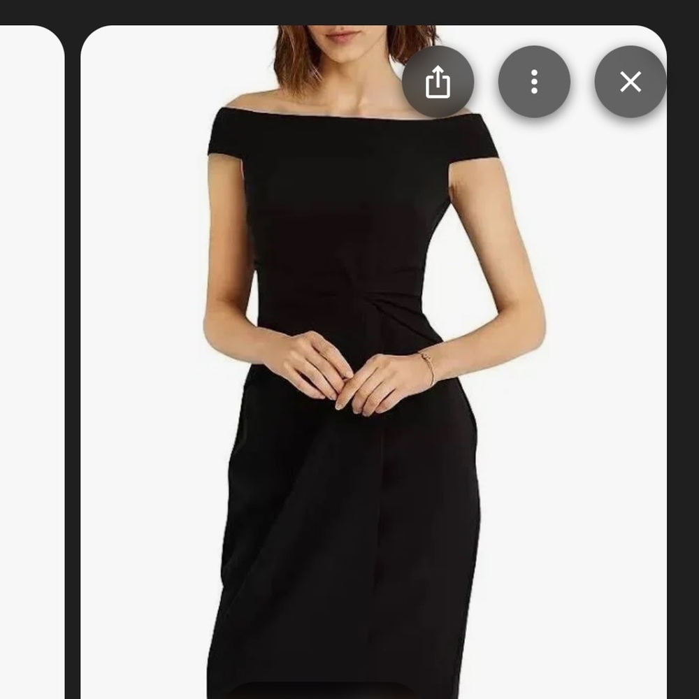 Ralph Lauren Black Off the Shoulder Cocktail Dress